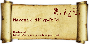 Marcsik Árpád névjegykártya