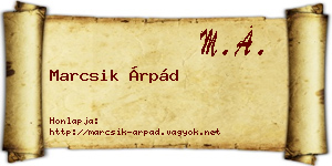Marcsik Árpád névjegykártya